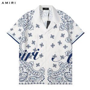 Amiri Men's Silk Printed Short Sleeve Shirt
